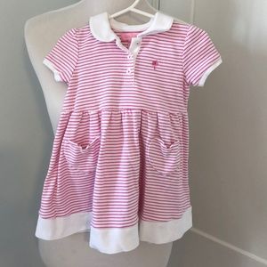Lilly Pulitzer Pink Stripe Short Sleeve Dress 18m